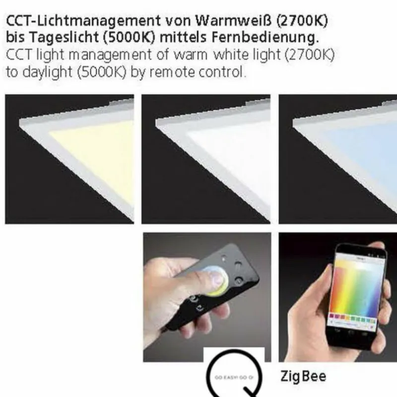 Paul Neuhaus Q-Serie Plafonnier Paul Neuhaus Q-Flag LED Blanc, 1 lumière, Télécommandes
