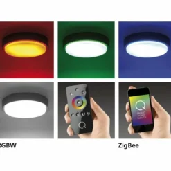 Paul Neuhaus Q-Serie Plafonnier Paul Neuhaus Q-LENNY LED Blanc, 1 lumière, Télécommandes, Changeur de couleurs