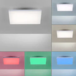 Paul Neuhaus Q-Serie Plafonnier Paul Neuhaus Q-FLAG LED Blanc, 1 lumière, Télécommandes, Changeur de couleurs