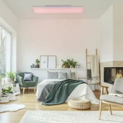 Paul Neuhaus Q-Serie Plafonnier Paul Neuhaus Q-FLAG LED Blanc, 1 lumière, Télécommandes, Changeur de couleurs