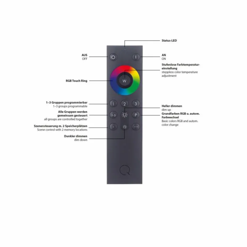 Paul Neuhaus Q-Serie Plafonnier Paul Neuhaus Q-KATE LED Aluminium, 1 lumière, Télécommandes