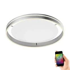 Paul Neuhaus Q-Serie Plafonnier Paul Neuhaus Q-VITO LED Acier inoxydable, 1 lumière, Télécommandes