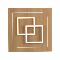 Paul Neuhaus Q-Serie Plafonnier Paul Neuhaus Q-LINEA LED Bois clair, 4 lumières, Télécommandes