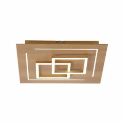 Paul Neuhaus Q-Serie Plafonnier Paul Neuhaus Q-LINEA LED Bois clair, 4 lumières, Télécommandes