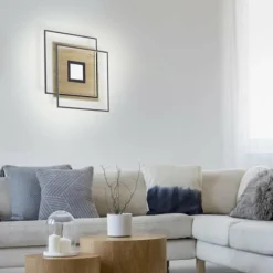 Paul Neuhaus Q-Serie Plafonnier Paul Neuhaus Q-AMIRA LED Bois clair, 1 lumière, Télécommandes