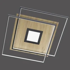 Paul Neuhaus Q-Serie Plafonnier Paul Neuhaus Q-AMIRA LED Bois clair, 1 lumière, Télécommandes