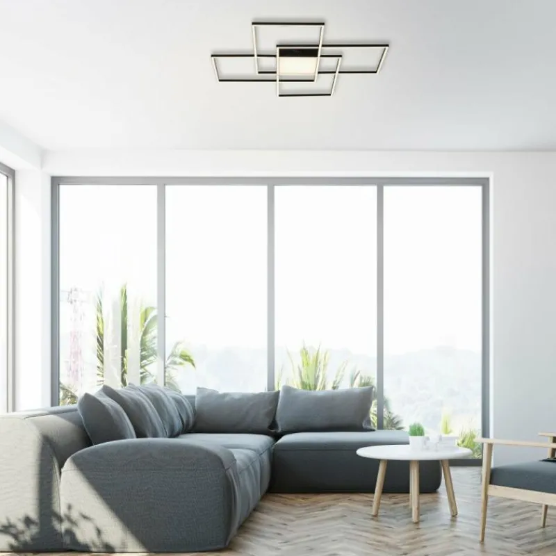 Paul Neuhaus Q-Serie Plafonnier Paul Neuhaus Q-ASMIN LED Noir, 1 lumière, Télécommandes