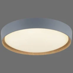 Paul Neuhaus Q-Serie Plafonnier Paul Neuhaus Q-EMILIA LED Gris, Couleur bois, 1 lumière, Télécommandes