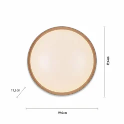 Paul Neuhaus Q-Serie Plafonnier Paul Neuhaus Q-EMILIA LED Gris, Couleur bois, 1 lumière, Télécommandes