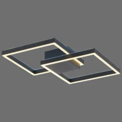 Paul Neuhaus Q-Serie Plafonnier Paul Neuhaus Q-MARKO LED Noir, 1 lumière, Télécommandes, Changeur de couleurs