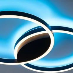 Paul Neuhaus Q-Serie Plafonnier Paul Neuhaus Q-MARKO LED Noir, 1 lumière, Télécommandes, Changeur de couleurs