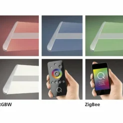 Paul Neuhaus Q-Serie Plafonnier Paul Neuhaus Q-Riller LED Chrome, 2 lumières, Télécommandes, Changeur de couleurs