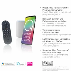 Paul Neuhaus Q-Serie Plafonnier Paul Neuhaus Q-BELUGA LED Argenté, 1 lumière, Télécommandes