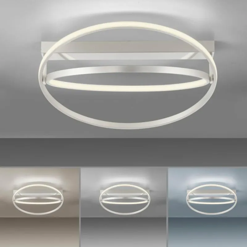 Paul Neuhaus Q-Serie Plafonnier Paul Neuhaus Q-BELUGA LED Argenté, 1 lumière, Télécommandes