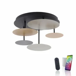 Paul Neuhaus Q-Serie Plafonnier Paul Neuhaus Q-PIATO LED Blanc, 1 lumière, Télécommandes