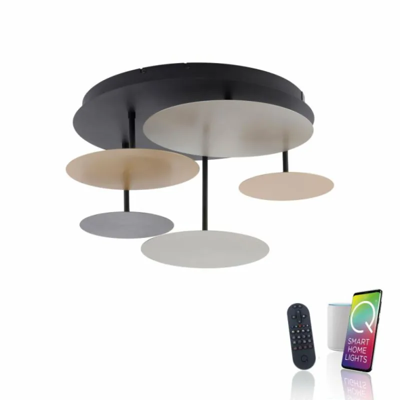 Paul Neuhaus Q-Serie Plafonnier Paul Neuhaus Q-PIATO LED Blanc, 1 lumière, Télécommandes