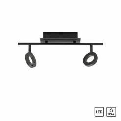 Luminaires Paul Neuhaus Plafonnier Paul Neuhaus SILEDA Anthracite, 2 lumières* Éclairage Led