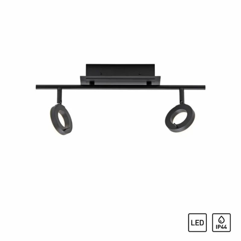 Luminaires Paul Neuhaus Plafonnier Paul Neuhaus SILEDA Anthracite, 2 lumières* Éclairage Led