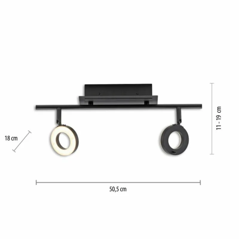 Luminaires Paul Neuhaus Plafonnier Paul Neuhaus SILEDA Anthracite, 2 lumières* Éclairage Led