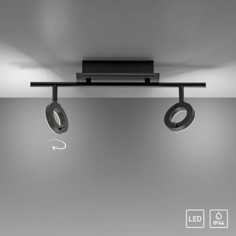 Luminaires Paul Neuhaus Plafonnier Paul Neuhaus SILEDA Anthracite, 2 lumières* Éclairage Led