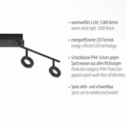 Luminaires Paul Neuhaus Plafonnier Paul Neuhaus SILEDA Anthracite, 4 lumières* Éclairage Led