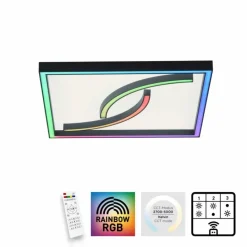 Luminaires Paul Neuhaus Plafonnier Paul Neuhaus SERPENT LED Noir, 1 lumière, Télécommandes, Changeur de couleurs* Éclairage Led