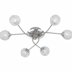 Luminaires Rustiques-Luminaires Paul Neuhaus Plafonnier Paul Neuhaus WOMBLE Acier inoxydable, 6 lumières