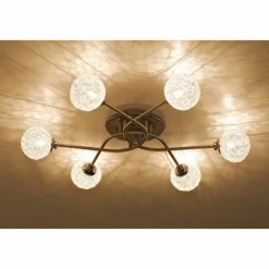 Luminaires Rustiques-Luminaires Paul Neuhaus Plafonnier Paul Neuhaus WOMBLE Acier inoxydable, 6 lumières