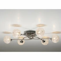 Luminaires Rustiques-Luminaires Paul Neuhaus Plafonnier Paul Neuhaus WOMBLE Acier inoxydable, 6 lumières