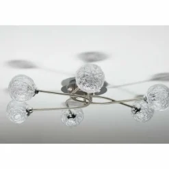 Luminaires Rustiques-Luminaires Paul Neuhaus Plafonnier Paul Neuhaus WOMBLE Acier inoxydable, 6 lumières