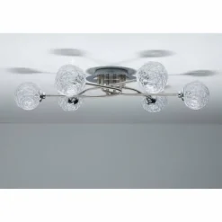 Luminaires Rustiques-Luminaires Paul Neuhaus Plafonnier Paul Neuhaus WOMBLE Acier inoxydable, 6 lumières