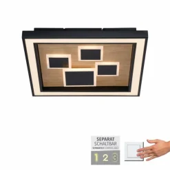 Lampes En Bois-Luminaires Paul Neuhaus Plafonnier Paul-Neuhaus ELIZA LED Écru, Noir, 1 lumière