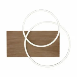 Lampes En Bois-Luminaires Paul Neuhaus Plafonnier Paul-Neuhaus PALMA LED Écru, Acier brossé, 2 lumières, Télécommandes