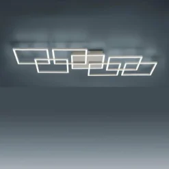 Paul Neuhaus Q-Serie Plafonnier Paul-Neuhaus Q-INIGO LED Acier brossé, 7 lumières, Télécommandes
