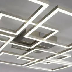 Paul Neuhaus Q-Serie Plafonnier Paul-Neuhaus Q-INIGO LED Acier brossé, 7 lumières, Télécommandes