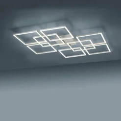 Paul Neuhaus Q-Serie Plafonnier Paul-Neuhaus Q-INIGO LED Acier brossé, 7 lumières, Télécommandes