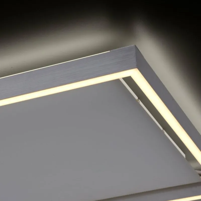 Paul Neuhaus Q-Serie Plafonnier Paul-Neuhaus Q-KAAN LED Acier brossé, 2 lumières, Télécommandes