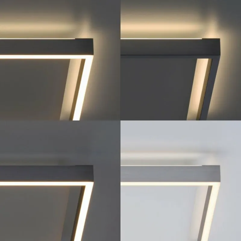 Paul Neuhaus Q-Serie Plafonnier Paul-Neuhaus Q-KAAN LED Acier brossé, 2 lumières, Télécommandes