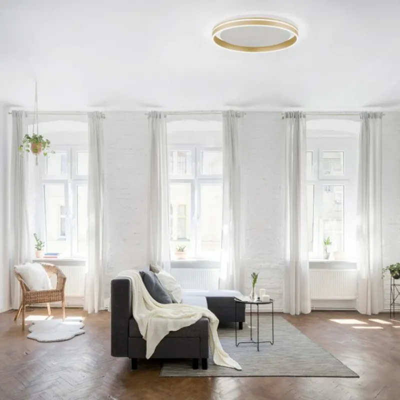 Paul Neuhaus Q-Serie Plafonnier Paul-Neuhaus Q-VITO LED Laiton, 1 lumière, Télécommandes