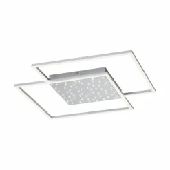 Luminaires Paul Neuhaus Plafonnier Paul-Neuhaus YUKI LED Acier brossé, 3 lumières, Télécommandes* Éclairage Led