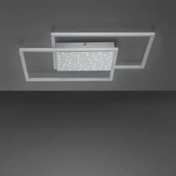 Luminaires Paul Neuhaus Plafonnier Paul-Neuhaus YUKI LED Acier brossé, 3 lumières, Télécommandes* Éclairage Led