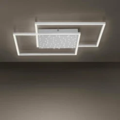 Luminaires Paul Neuhaus Plafonnier Paul-Neuhaus YUKI LED Acier brossé, 3 lumières, Télécommandes* Éclairage Led