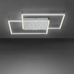 Luminaires Paul Neuhaus Plafonnier Paul-Neuhaus YUKI LED Acier brossé, 3 lumières, Télécommandes* Éclairage Led