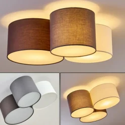 Lampes En Tissu-hofstein Plafonnier Payette Blanc, 3 lumières