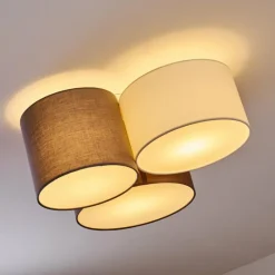 Lampes En Tissu-hofstein Plafonnier Payette Blanc, 3 lumières