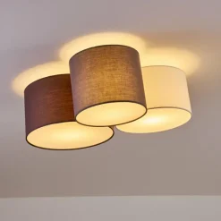 Lampes En Tissu-hofstein Plafonnier Payette Blanc, 3 lumières
