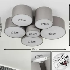 Lampes En Tissu-hofstein Plafonnier Payette Blanc, 6 lumières