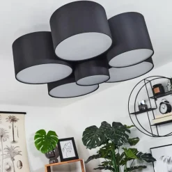 Lampes En Tissu-hofstein Plafonnier Payette Blanc, 6 lumières