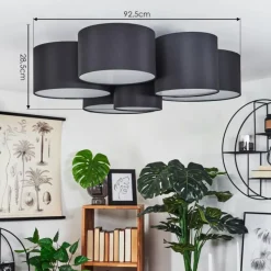 Lampes En Tissu-hofstein Plafonnier Payette Blanc, 6 lumières