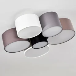 Lampes En Tissu-hofstein Plafonnier Payette Brun, Gris, Noir, Blanc, 6 lumières